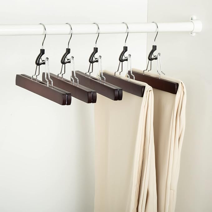 Amazon Basics Wooden Pants Hangers - Cherry, (Pack of 60) - Image 3