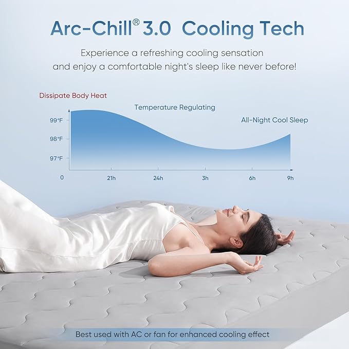 Elegear King Cooling Mattress Pad for Hot Sleepers, Waterproof Cold Mattress Topper with TriSupport 3D Tech Balanced Support & Enhanced Breathability, Soft Fluffy Bed Protector Deep Pocket Up to 16"