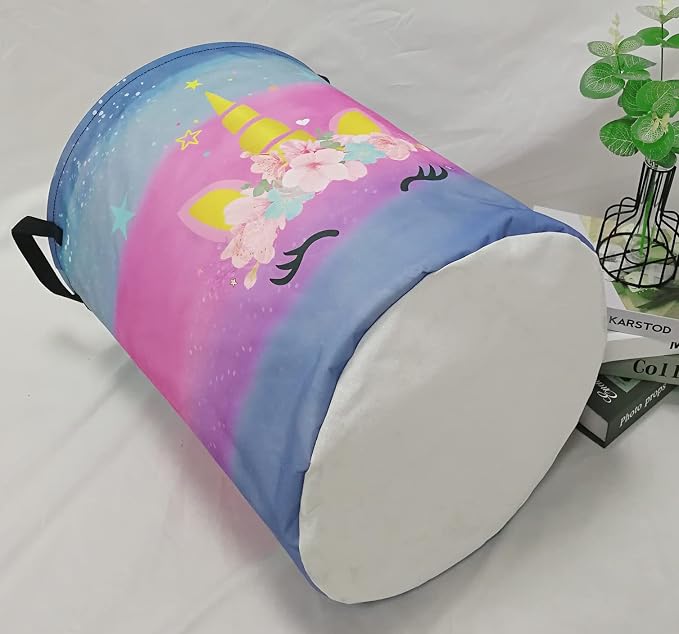 Kids Hamper Girls Unicorn Room Decor,Storage Bins Organizer Toy Box Laundry Basket Large Canvas Collapsible Chest for Home/Dorm/Kitchen/Pet/Office/Closet/Shelf/Gift Baskets - Image 7