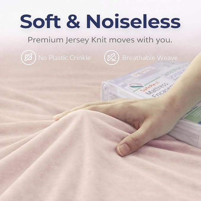 Guardmax Jersey Knitted Short Queen Zippered Mattress Encasement - Waterproof & Bed Bug Proof Mattress Protector - Comfortable, Soft, and Noiseless Zippered Bedding - Dust Mite Proof (60 x 75 x 12)