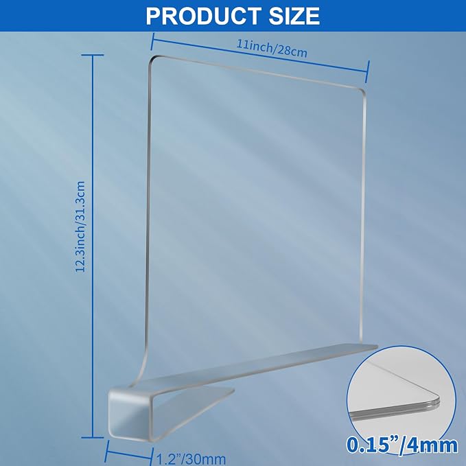 12 Inches Tall [Extra Tall Version] Shelf Dividers for Closet Organization and Storage, 8 Pack Purse Organizer for Closet Acrylic Bookshelf for Organization, Perfect for Sweater Shirts Handbags - Image 2
