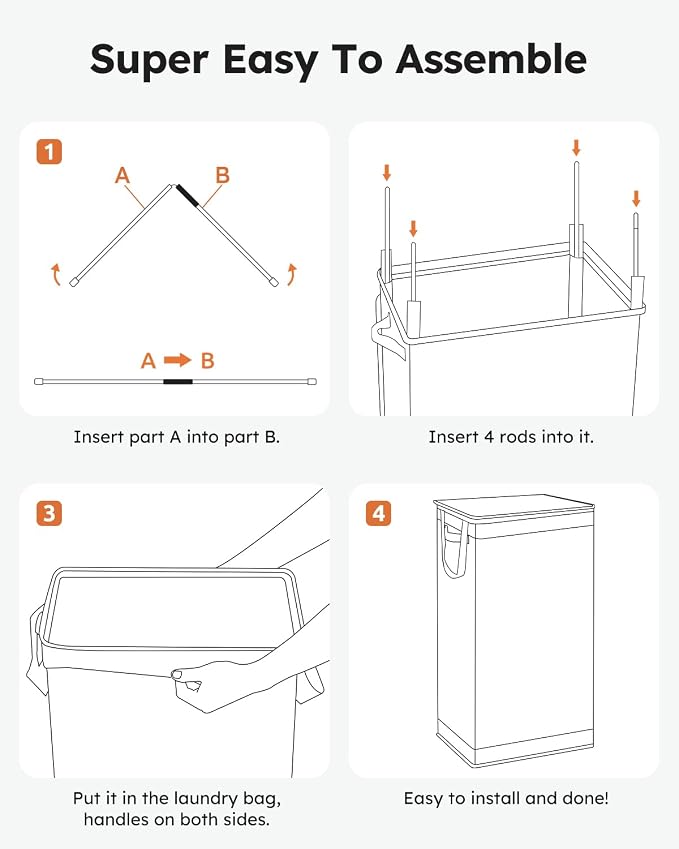 SOLEDI Slim Laundry Hamper with Lid, Narrow Laundry Basket with Removable Bags, Dirty Clothes Hamper with handle, Small Hamper perfect for Laundry room, Bathroom, Bedroom, Small spaces. 70L Grey - Image 7