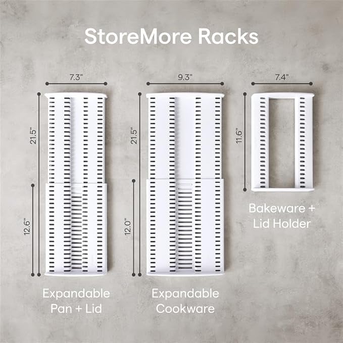 YouCopia StoreMore Expandable Cookware Rack with Tall Steel Wires, 12.5"-22" Wide Adjustable Pan Organizer for Kitchen Cabinet Storage, Premium Edition - Image 12