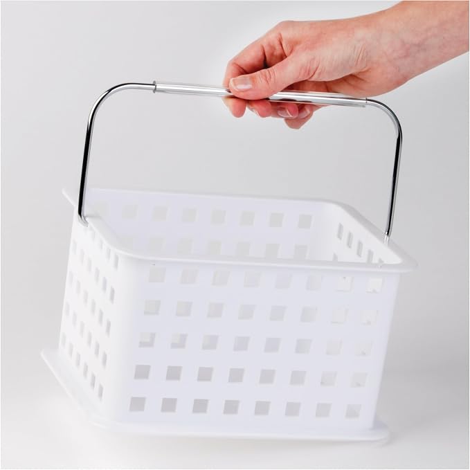 iDesign Shower Caddy Basket with Handle for Bathroom or Dorm - Set of 3 - White - Made in USA - Image 7