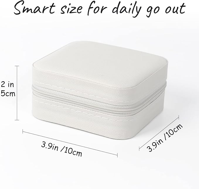 MFXIP Travel Jewelry Case Small Jewelry Box Jewelry Organizer Storage Case Portable PU Leather Mini Jewelry Travel Case for Girls Womens Earring, Necklace, Rings,Bracelets - Image 3