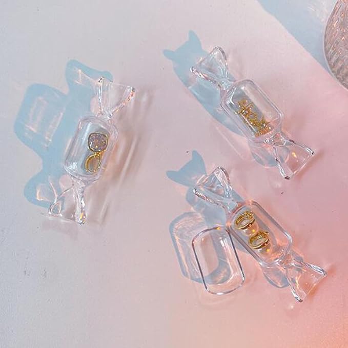 FZBNSRKO 50 Pcs Clear Candy Shaped Jewelry Box,Mini Jewelry Organizer Boxes Lovely Plastic Candy Container DIY Jewelry Accessories for Wedding Party Travel Valentine's Day(transparent) - Image 5