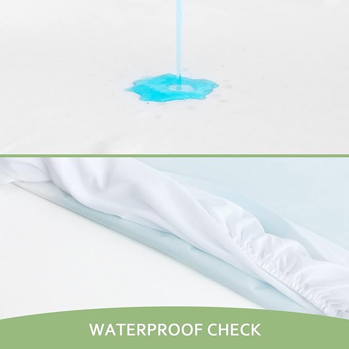 Twin XL Mattress Protector Waterproof, Viscose Cooling Jersey Extra Long Twin Size, Skin Friendly and Breathable Mattress Pad Cover with 14" Deep Pocket