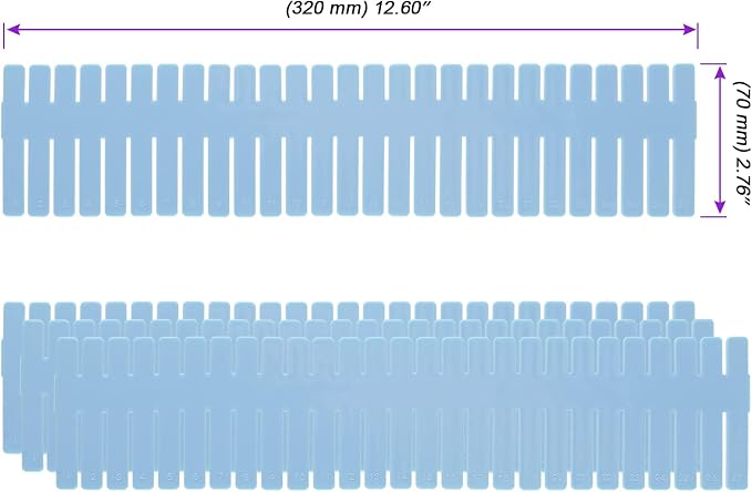 JOIKIT 60 PCS Blue Plastic DIY Grid Drawer Dividers, Adjustable Organizer, Household Storage Makeup Socks Underwear Organizer - Image 2