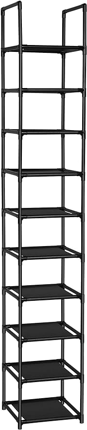 FIDUCIAL HOME 10 Tiers Shoe Rack Space Saving Vertical Single Pairs Sturdy Shoe Shelf Storage Organizer by fiducialhome