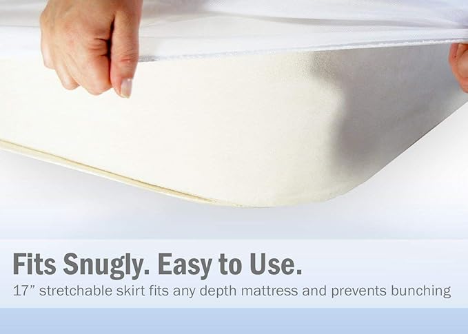 Full Size Waterproof Mattress Protector (Double Bed - 54 x 75in), Premium with Four Layer Protection, Super Soft, Comfortable and Breathable, Fitted, Machine Washable and Vinyl Free