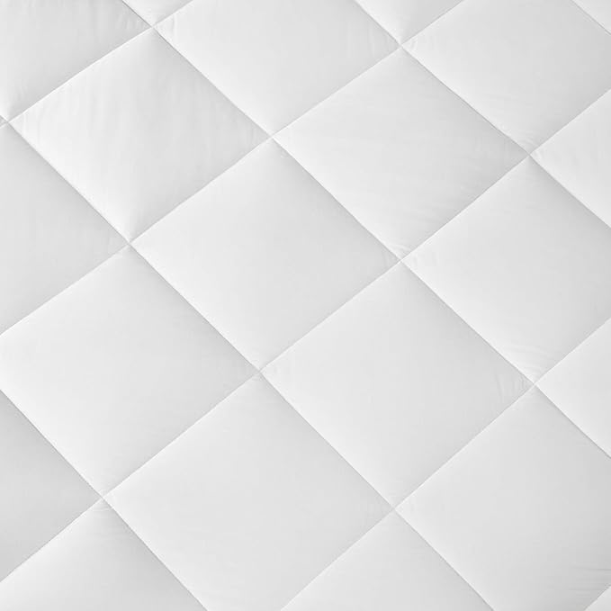 Madison Park Twin Mattress Protector Pad Waterproof Bed Cover, Breathable 300TC Sateen Cotton, Diamond Quilted Topper, Quiet Nights, Fitted Pocket Fits Up to 18 Inch, Machine Washable, White
