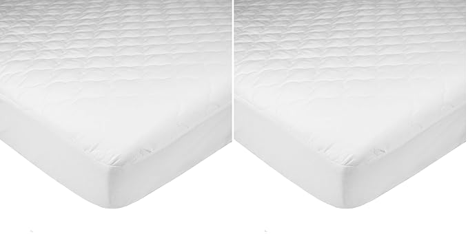 TL Care Ultra Soft Microfiber Waterproof Fitted Pack N Play Playard Mattress Protector, Quilted Mattress Pad Cover, 27"x39" (Pack of 2)