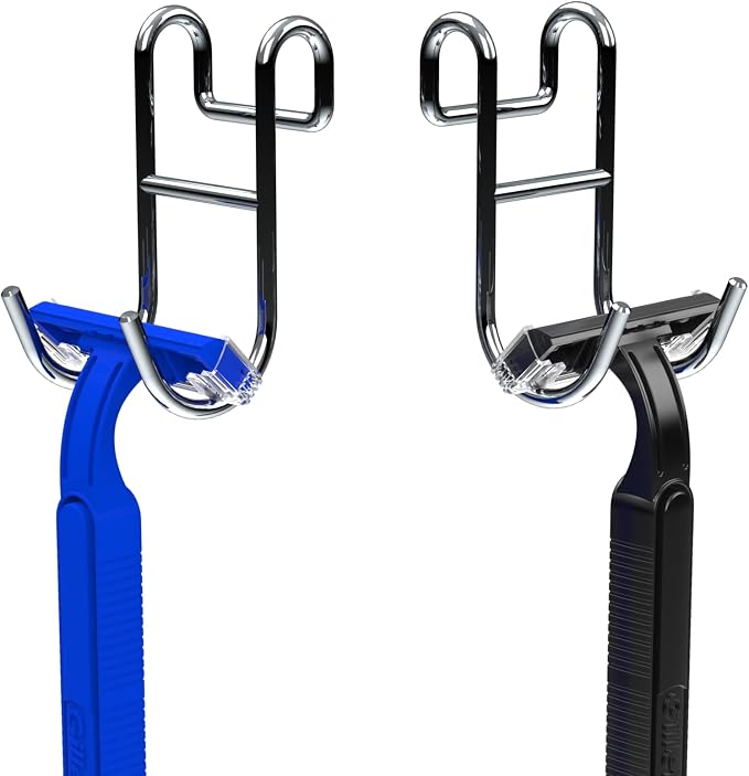 Shower Caddy With Hooks - Razor Holder and Loofah Hanger 2 Pack Silver by Joyfulitems