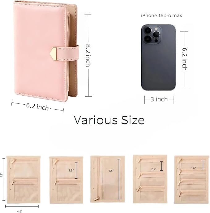 Travel Jewelry Binder Earring Organizer, Portable PU Jewelry Book Organizer with 4 Necklace Clips & 5 Zipper Velvet Pouch For Rings,Necklace,Earrings - Perfect Jewelry Storage Book For Women Girls - Image 4