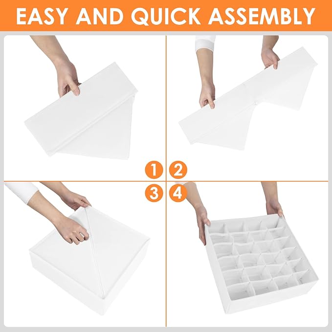 12 Pack Drawer Organizers for Clothing, 116 Large Compartments Fabric Dresser Closet Organizers and Storage Bins for Baby Clothing, Women Men Underwear Socks, Bra, Ties, College Dorm Room Essentials - Image 7