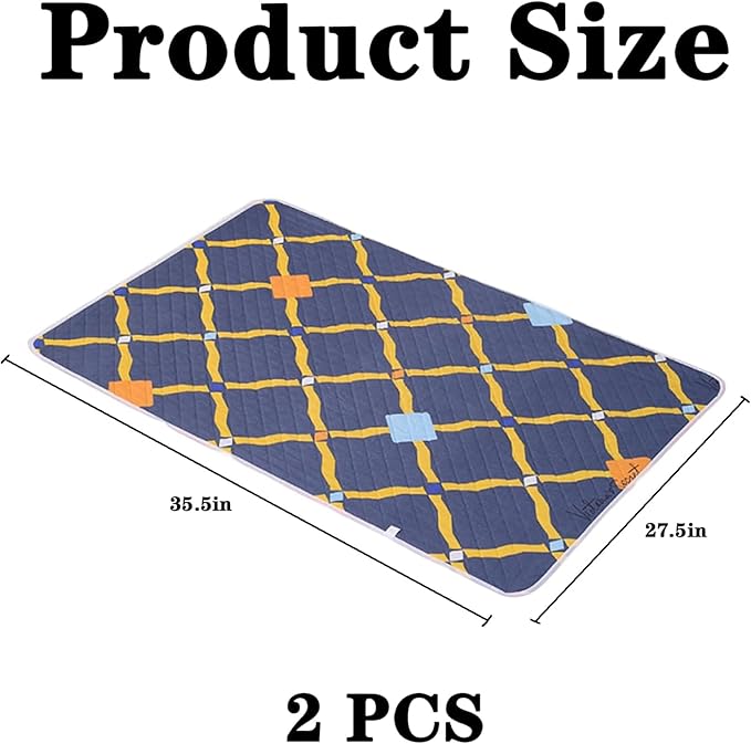 2 PCS Waterproof Mattress Pad, Bed Pads Washable Waterproof, Reusable Pads and Bed Pads, Washable and Reusable Mattress, 27.5 * 35.5 inch