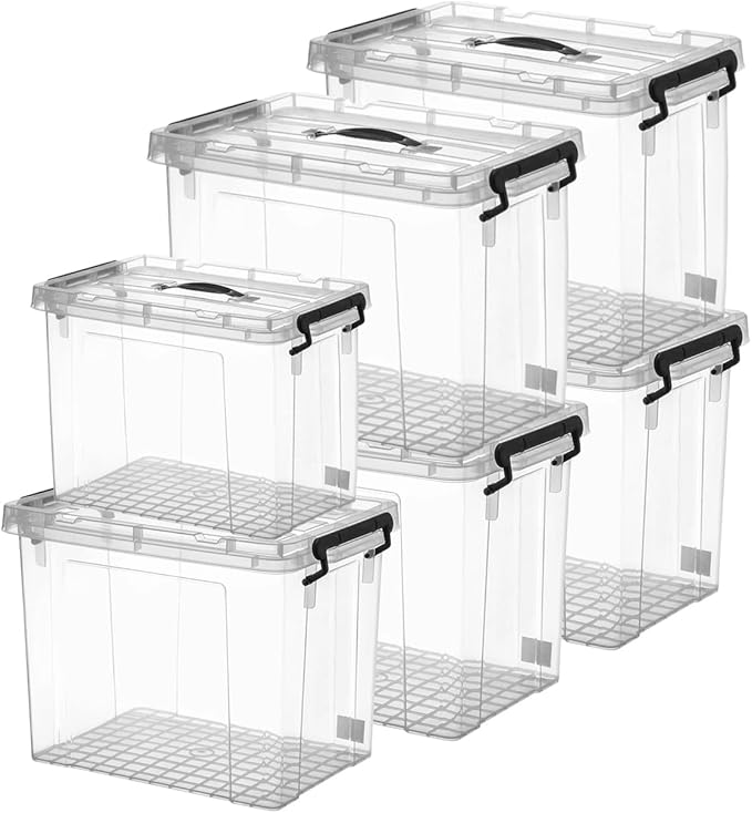 Clear Storage Bins with Lids, 4 Pack - 72 Quart Extra Large Storage Totes Boxs - Heavy Duty BPA-Free Organizing Containers Storage Boxes 4pack 72 and One 42 qt & 28qt for Home Closet