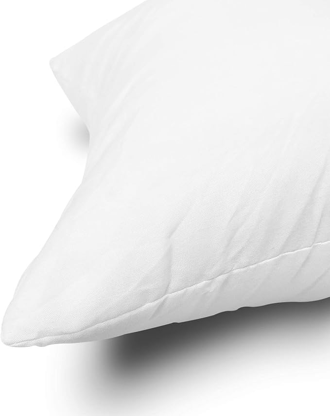 EDOW Throw Pillow Inserts, Set of 2 Lightweight Down Alternative Polyester Pillow, Couch Cushion, Sham Stuffer, Machine Washable. (White, 12x20)