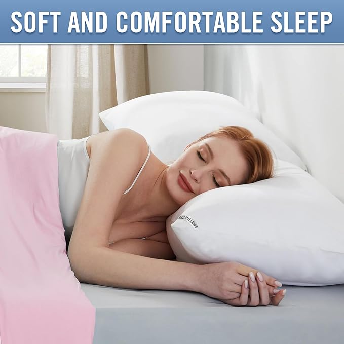 Piwaal Luxury Hotel Pillows for Sleeping 4 Pack,Bed Pillows Standard Size Set of 4,Down Alternative Filling,Pillows for Back,Stomach or Side Sleepers