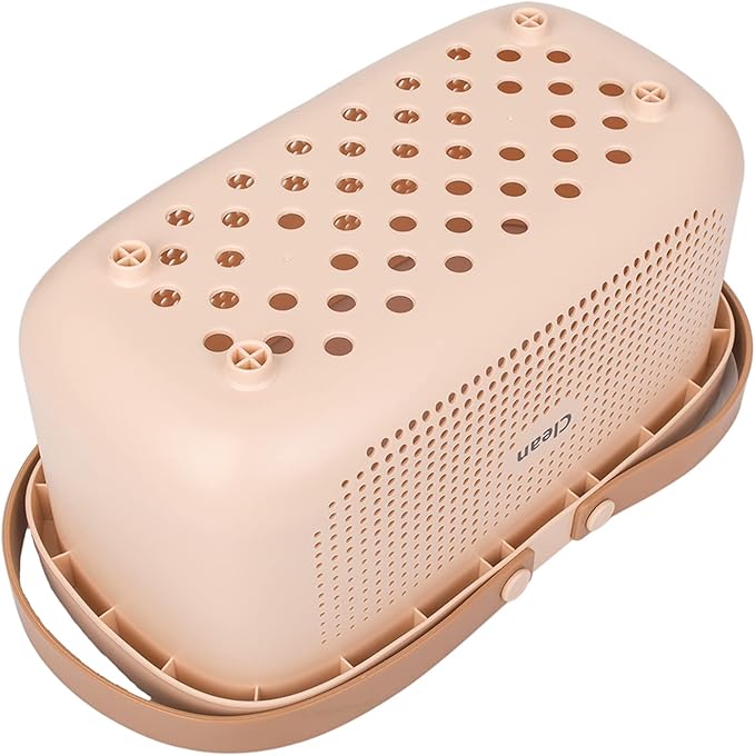 JiatuA Plastic Storage Basket with Handle Portable Shower Caddy Tote Organizer Basket Bin for Bathroom Kitchen Dorm Room Bedroom, Pink - Image 3