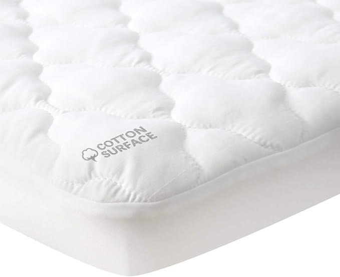 Waterproof Crib Mattress Protector (Cover Only), Cotton Fabric Toddler Mattress Sheets, Crib Sheets for Boys and Girls