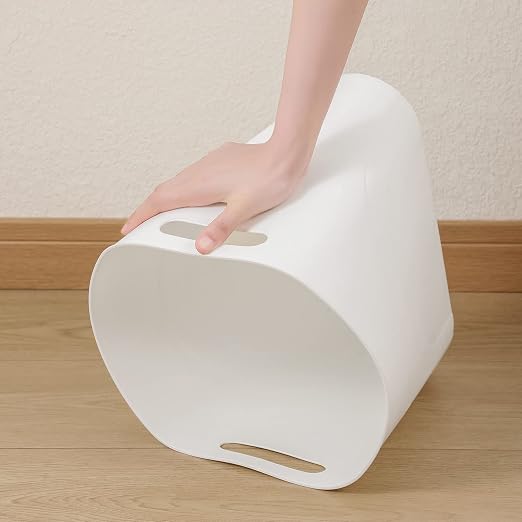 rejomiik Small Trash Can, 3.5 Gallon Slim Garbage Can Plastic Waste Basket with Handles Container Bin for Narrow Spaces Bathroom, Bedroom, Kitchen, Office at Home, 2 Pack White - Image 5