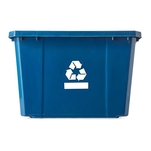 Gracious Living Medium Curbside Blue Box, Plastic 17 Gallon/64 Litre Home Trash Can Refuse and Recycling Bin Container with Built-in Handles (12 Pack) - Image 8