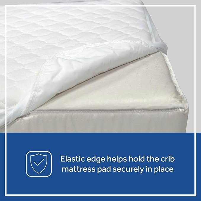 Sealy Baby Fitted Waterproof Infant Crib Mattress Protector Pad & Toddler Bed Cover,Durable and Comfortable Topper,Machine Washable-and Dryer Friendly,52x28”- White,(Pack of 6)