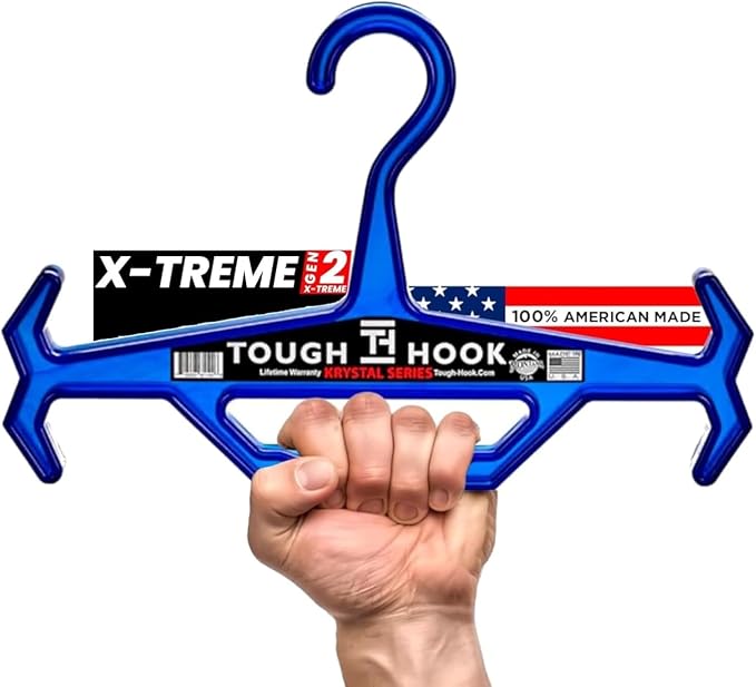 Original Xtreme KRYSTAL Translucent Heavy Duty Clear Hangers | American Made |Anti-Slip Tactical Hanger for Police Gear,Scuba Gear & Dive BCD,ABS Resin 200-lb Capacity Wetsuit Hanger Tough Hook-1 Pack by ToughHook