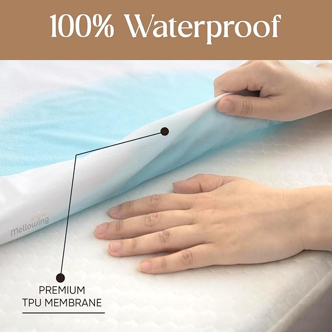 100% Terry Cotton Split Top Cal king 34" Mattress Protector for Adjustable Bed- Flex Mattress Cover Ultra Soft Durable Waterproof Breathable Machine Washable Fitted Sheet Fits up to 12''Deep Pocket