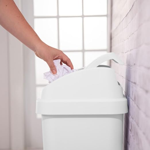 Sterilite 8-Pack Swing Top Wastebasket, Sleek Square Profile Trash Can, 13 Gallon, White - Modern Garbage Bin for Kitchen, Bathroom, Garage and Workspace, Fits 13 Gal Liners - Image 6