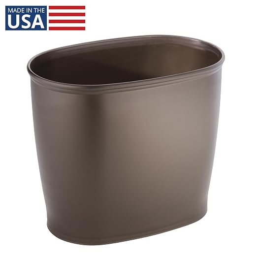 iDesign Slim Plastic Bathroom Trash Can, Small Garbage Bin for Bedroom, Office, Desk, Dorm, Bronze (Pack of 2) - Image 2