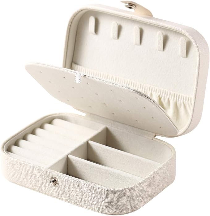 CASEGRACE Jewelry Box For Women Travel Jewelry Organizer Double Layer for Necklace Earring Rings Jewelry Holder Case by Casegrace
