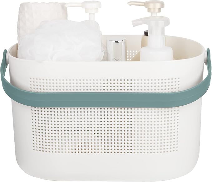 UUJOLY Plastic Storage Baskets with Handles, Shower Caddy Shelf Organizers Basket for Bathroom, Kitchen, Dorm Room, Green by UUJOLY