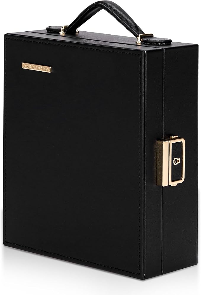 Enthralite Large Travel Jewelry Case: Portable Jewelry Box with Mirror - PU Leather Small Jewelry Organizer for Rings Earrings Necklaces Bracelets - Birthday Gift for Her - Jewelry Storage - Image 2
