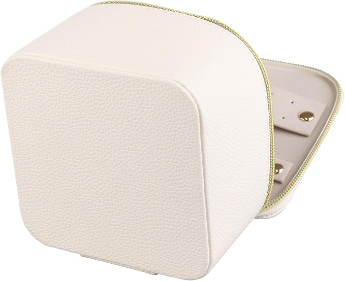 HofferRuffer Jewelry Box Organizer for Women Girls, Travel Jewelry Case with 6 Portable Zipper Bags, Jewelry Storage Ideal for Travel & Home Organization (6pcs-CreamWhite Faux Leather) - Image 5