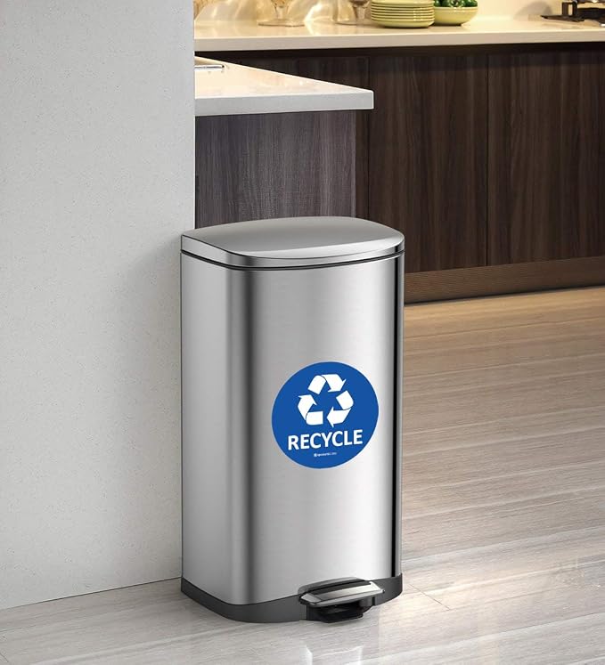 IGNIXIA Recycle & Trash Stickers Combo, Trash Bin Decals Recycle Sticker Trash Symbols Sticker 4 X 4 Inches PVC Vinyl Self Adhesive (Blue and Black) - Image 7