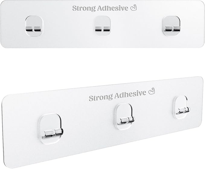 KINCMAX 2-Pack Strong Sticky Waterproof Heavy-Duty Wall Adhesives, Shower Caddy Adhesive Replacement Stickers, No-Trace Wall Adhesives Hook Strip for Shower Caddy, Kitchen Racks, Bathroom Shelf by KINCMAX