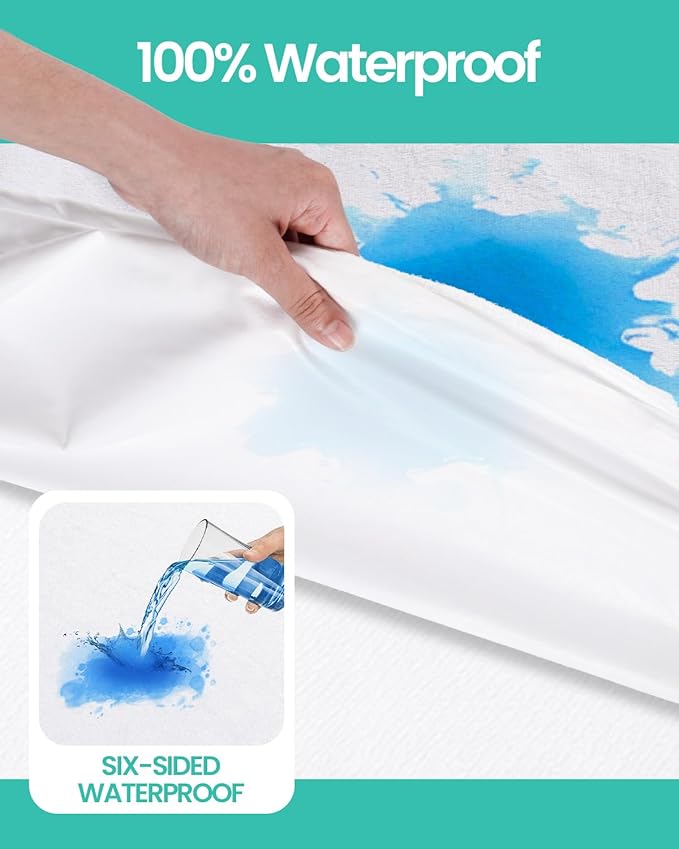 King Size Box Spring Mattress Cover Protector 76"x80", Zippered Mattress Encasement Cover with Breathable Soft Terry Top Fabric Fits 6-9" Deep