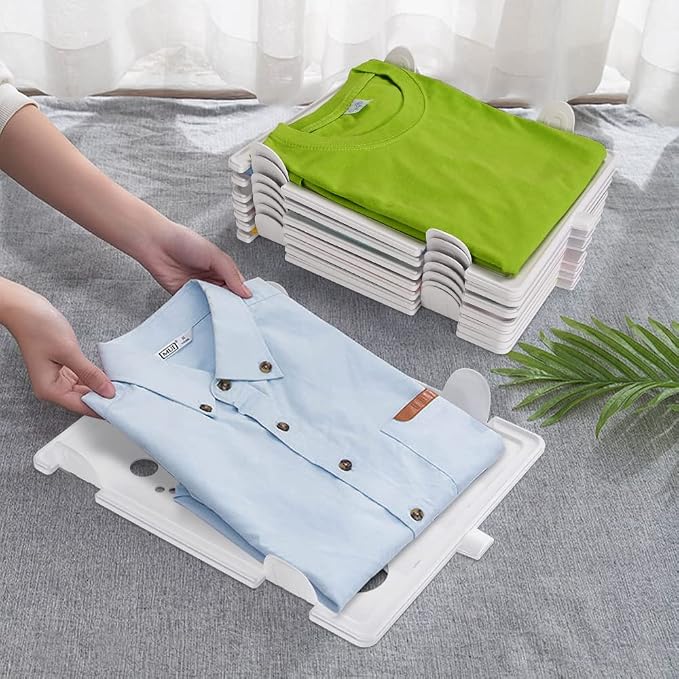 Accenter Tshirt Organizer for Clothes Storage, Stackable Closet Organizer with Easy Access, Shirt Folder Board, Sturdy and Durable, Clothes Folder 10-Pack - Image 6