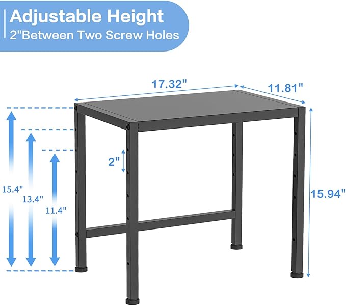 17.3 Inches Metal Storage Shelves,150LBS Heavy Duty Shelving Units and Storage For Small Appliance,Adjustable Utility Storage and Organization Shelf Rack For Kitchen Cabinet Closet Under Sink Pantry - Image 2