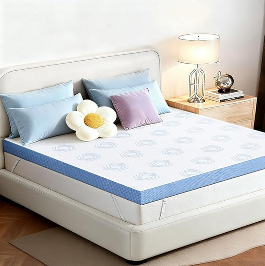 Extra Firm Mattress Topper King: 3 Inch High Density Foam Mattress Pad, Super Support Bed Topper for Back Pain, Breathable Washable Anti-Slip Cover, No Smell, CertiPUR-US Oeko-Tex Certified 80x76