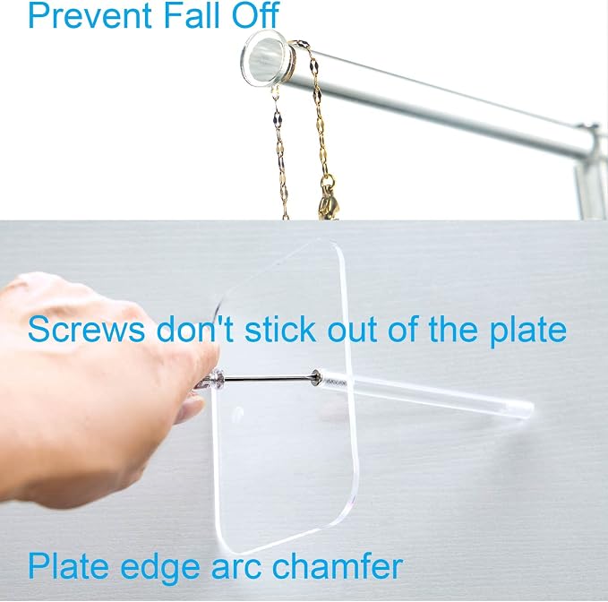 lengnoyp Premium Jewelry Stand , Solid Clear 2-Tier Acrylic Jewelry Organizer Stand & Bracelet holder Stand for Necklace Display, Ring & Watch Display - Image 5