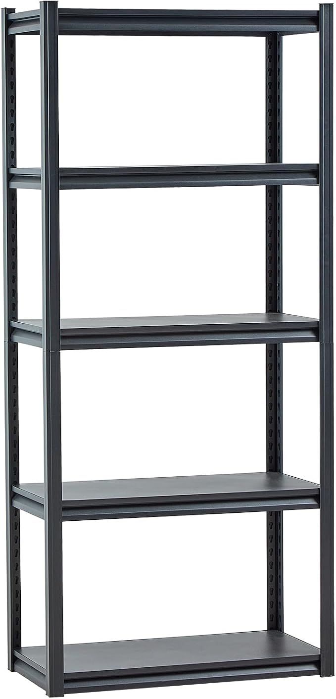 VEVOR Storage Shelves, 2000 lbs, 5 Tier Garage Storage Shelving, 16" D x 32" W x 72" H Adjustable Metal Shelves for Garage Shelves Utility Rack Shelf, Ideal for Kitchen, Warehouse, Basement, Black - Image 9