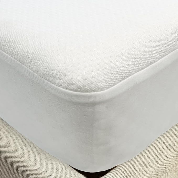 Cariloha Luxurious Aloha Soft Mattress Protector | White | King | Waterproof Top | Deep Pocket Design | Corner Active Band