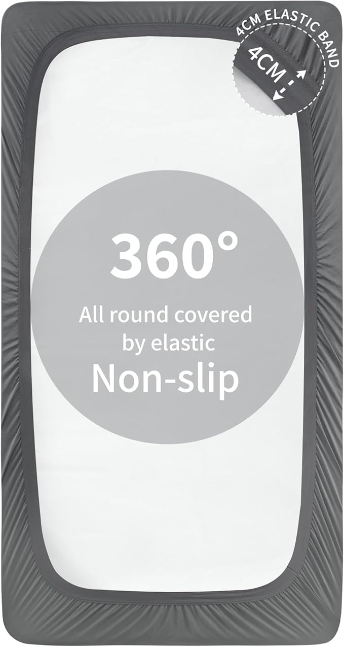 Sonive Waterproof Mattress Protector,Twin Mattress Protector with Deep Pocket up to 21'' Microfiber Fitted Mattress Pad Waterproof, Breathable Mattress Cover,Machine Washable Grey(39×75")