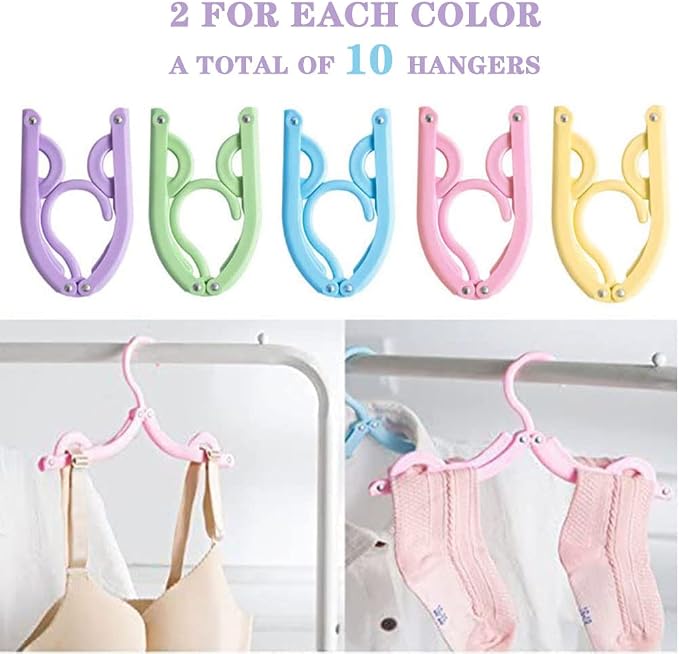 10 Pcs Travel Hangers Cruise Ship Essentials Accessories Portable Folding Clothes Hanger Foldable Drying Rack - Image 4