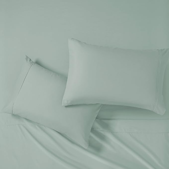 Modern Threads Soft Microfiber Solid Sheets - Luxurious Microfiber Bed Sheets - Includes Flat Sheet, Fitted Sheet with Deep Pockets, & Pillowcases Smoke Twin