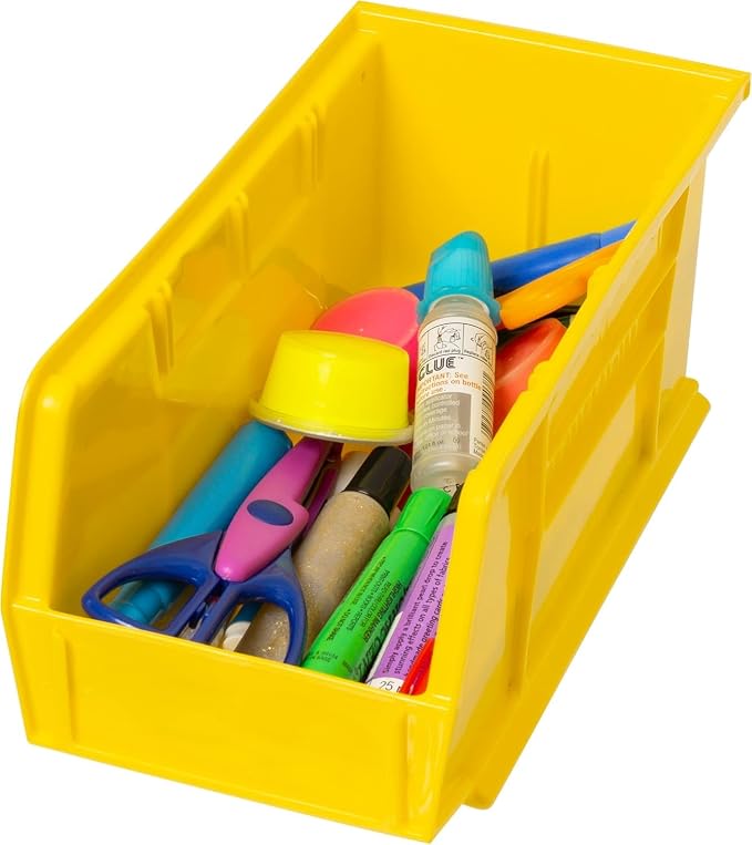 Akro-Mils 30230 AkroBins Plastic Storage Bins, Space-Saving Stackable Bins for Garage, Pantry, Craft Organization, 11" x 5" x 5", Yellow, 12-Pack - Image 11