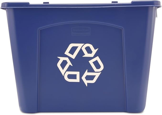 Rubbermaid Commercial Products, Recycling Bin/Box, Stackable, 14 GAL, Blue, for Indoors/Outdoors/Garages/Homes/Commercial Facilities by RubbermaidCommercialProducts